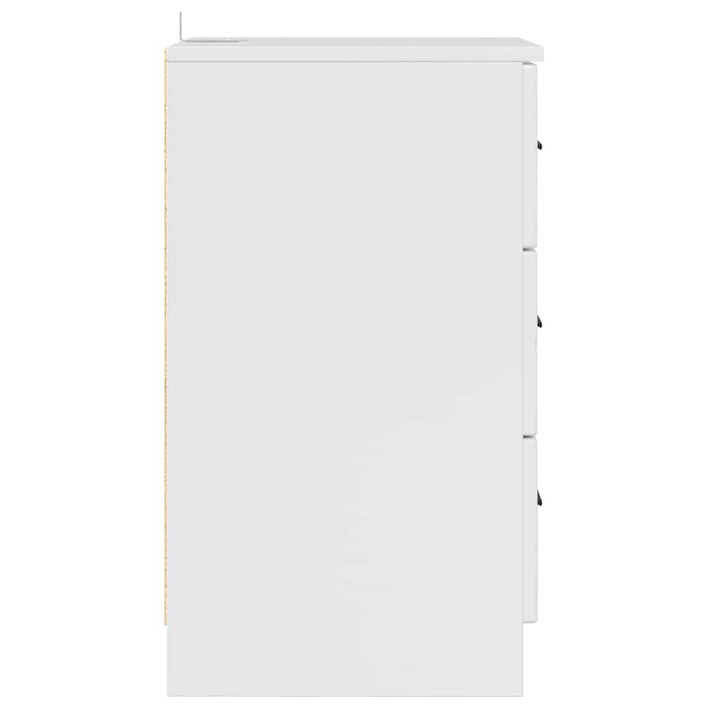 vidaXL Κομοδίνο Γυαλιστερό λευκό 38 x 38 x 66 εκ Επεξεργασμένο ξύλο