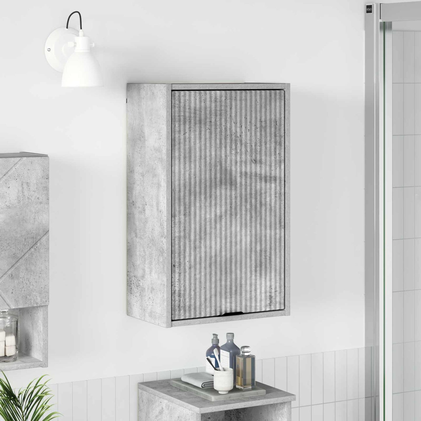vidaXL Ντουλάπι Μπάνιου Σκυρόδεμα Γκρι 39 x 23,5 x 65 εκ.