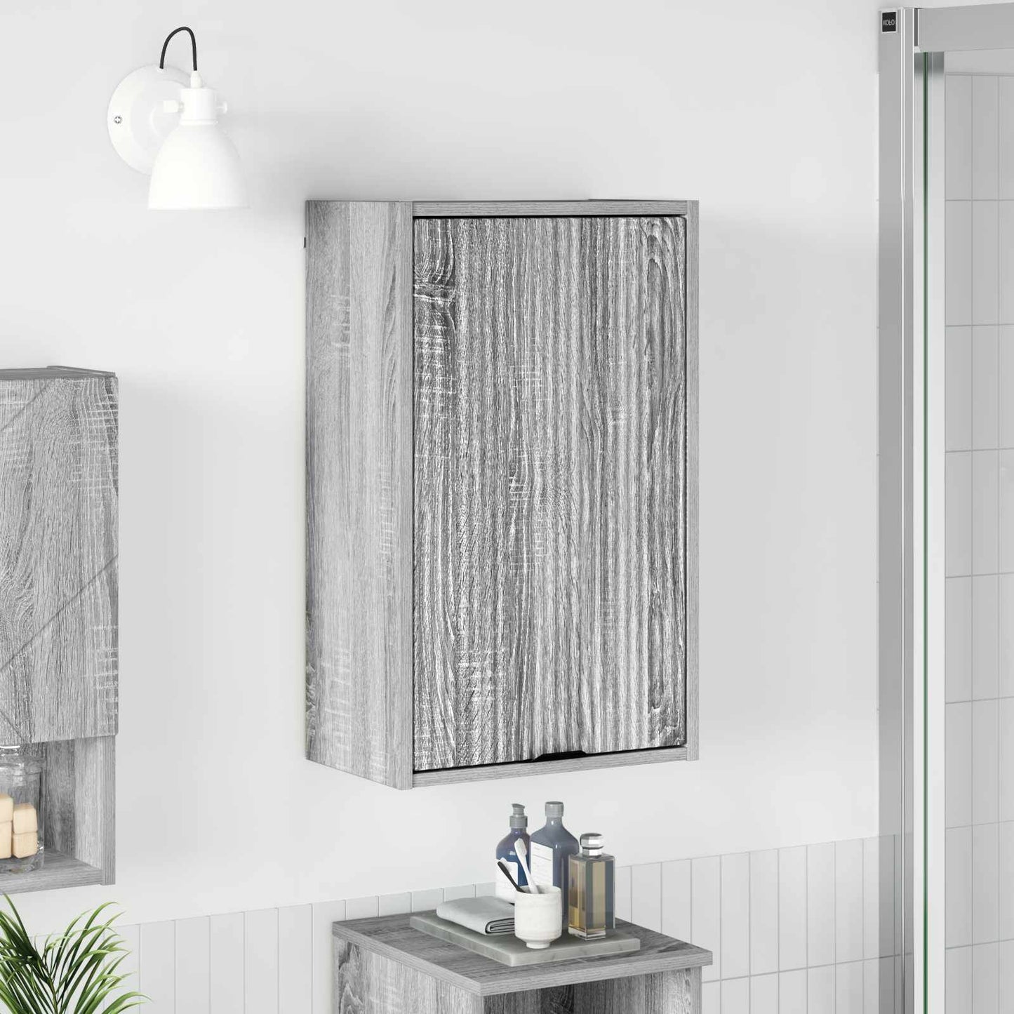 vidaXL Ντουλάπι Μπάνιου Γκρίζο Σονομα 39 x 23,5 x 65 εκ.
