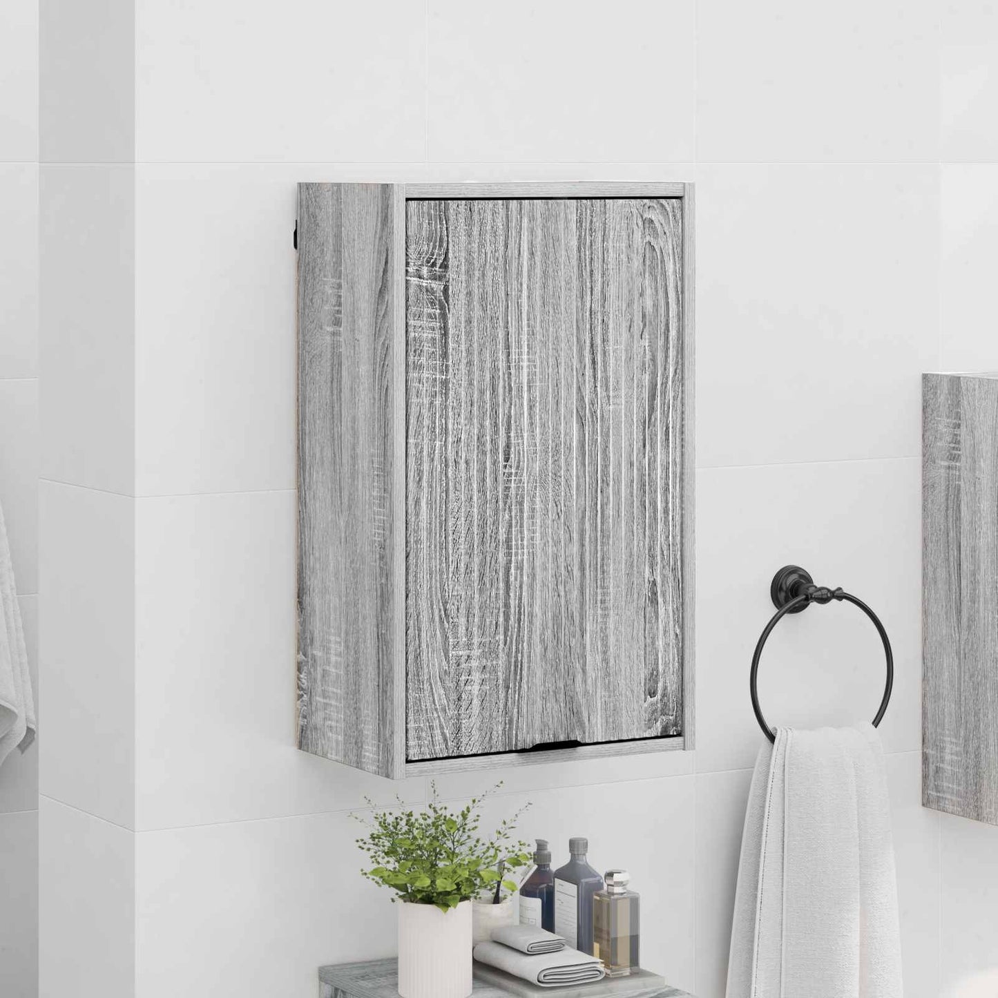 vidaXL Ντουλάπι Μπάνιου Γκρίζο Σονομα 39 x 23,5 x 65 εκ.