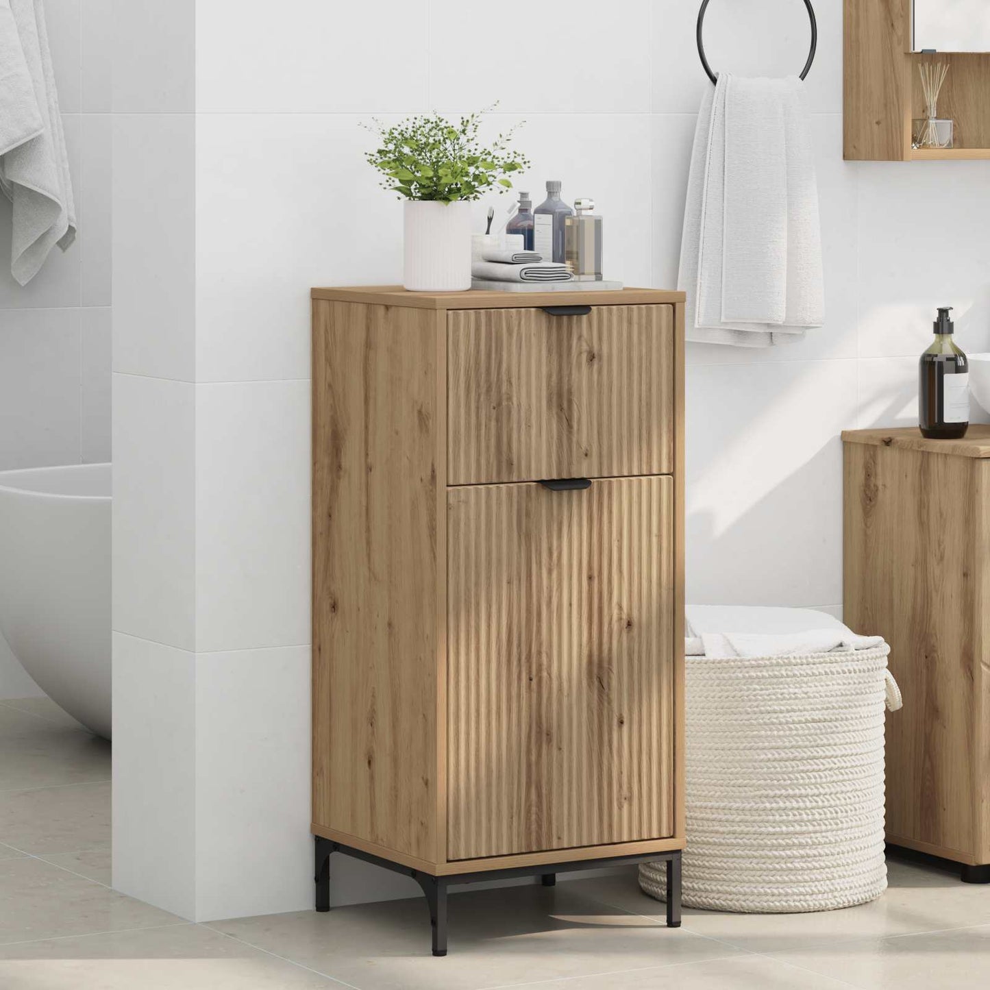 vidaXL Ντουλάπι Μπάνιου Artisan Oak 39,5 x 36 x 88 εκ