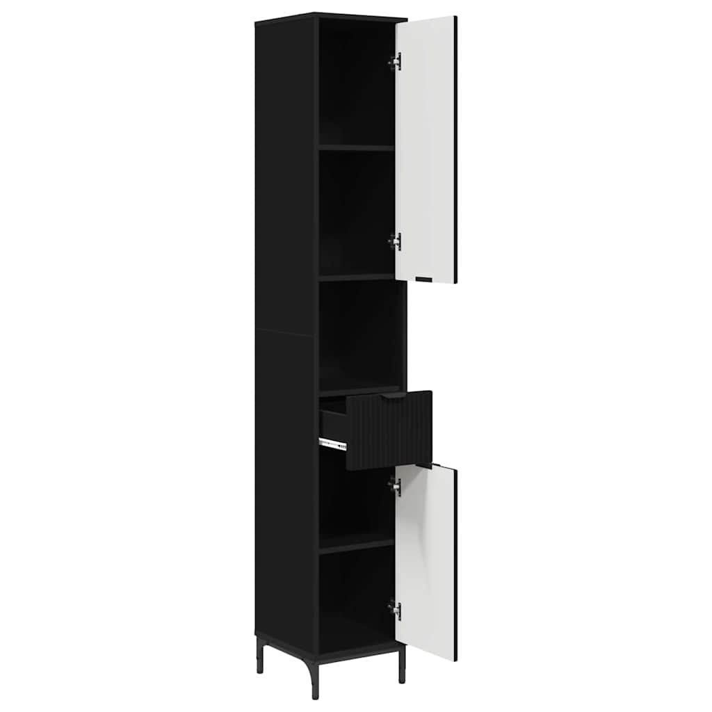 vidaXL Ντουλάπι Μπάνιου Μαύρο 31,5 x 33 x 190 εκ.