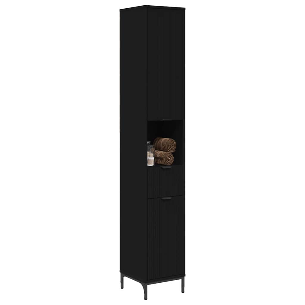 vidaXL Ντουλάπι Μπάνιου Μαύρο 31,5 x 33 x 190 εκ.