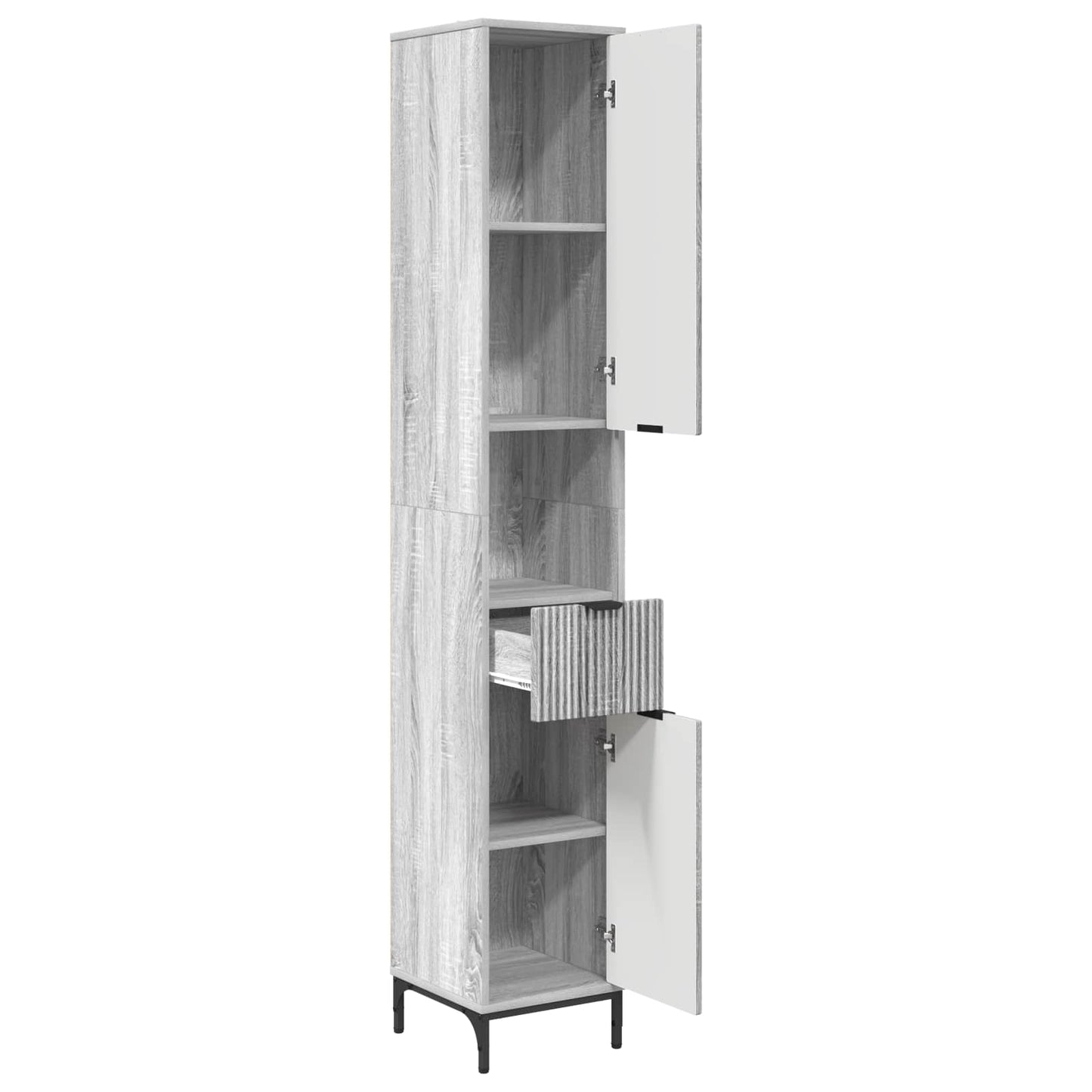 vidaXL Ντουλάπι Μπάνιου Γκρίζο Σονομα 31,5 x 33 x 190 εκ.