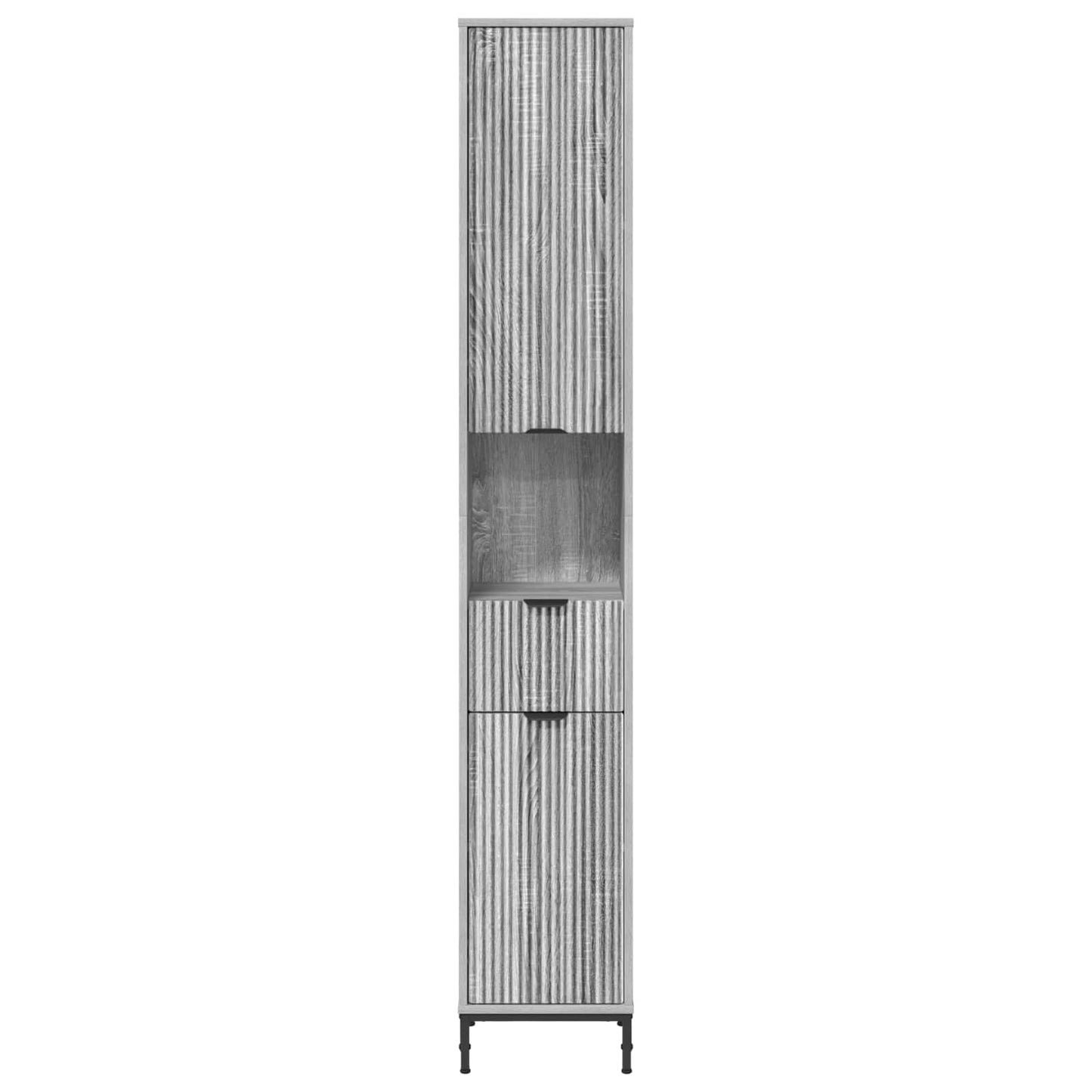 vidaXL Ντουλάπι Μπάνιου Γκρίζο Σονομα 31,5 x 33 x 190 εκ.