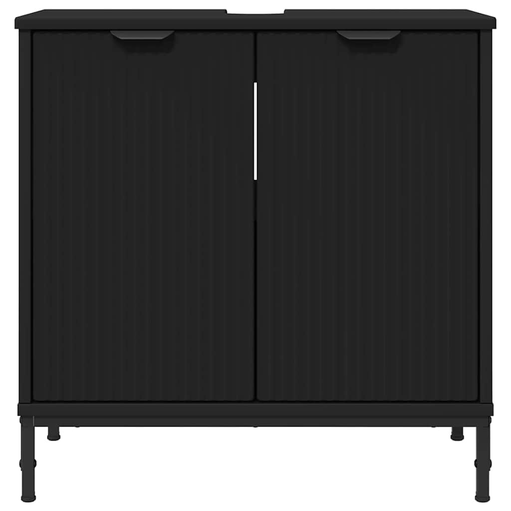vidaXL Ντουλάπα Νιπτήρα Mπάνιου Μαύρο 60,5 x 33,5 x 61 εκ