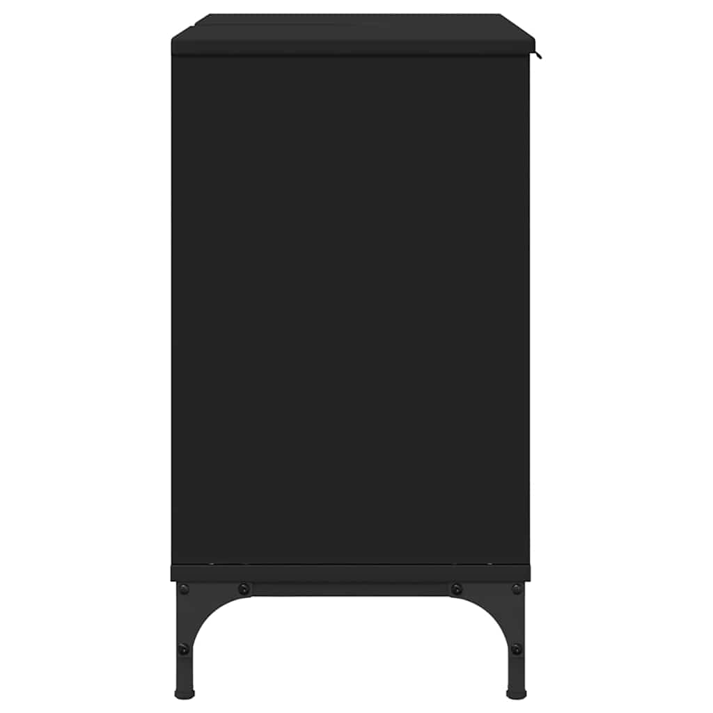 vidaXL Ντουλάπα Νιπτήρα Mπάνιου Μαύρο 60,5 x 33,5 x 61 εκ