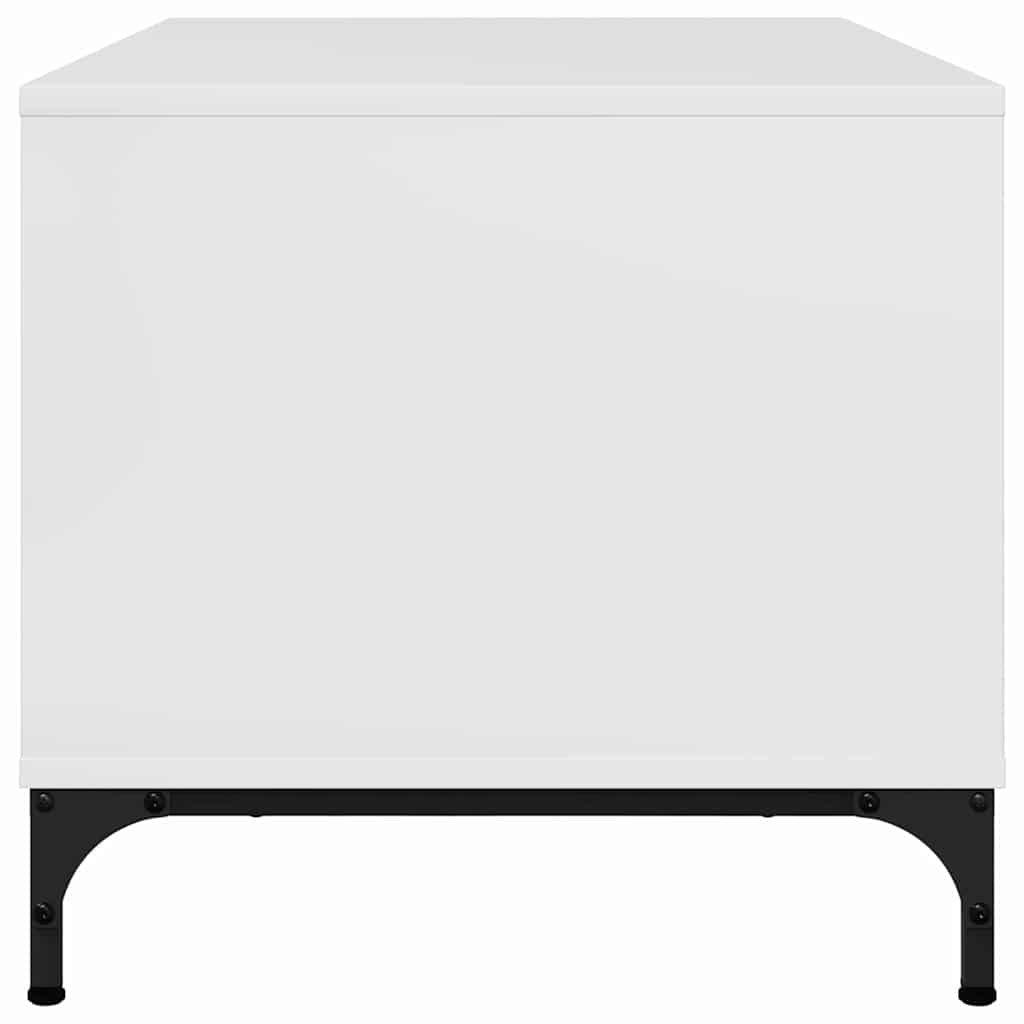 vidaXL Τραπεζάκι σαλονιού Γυαλιστερό λευκό 90 x 49 x 46 εκ.