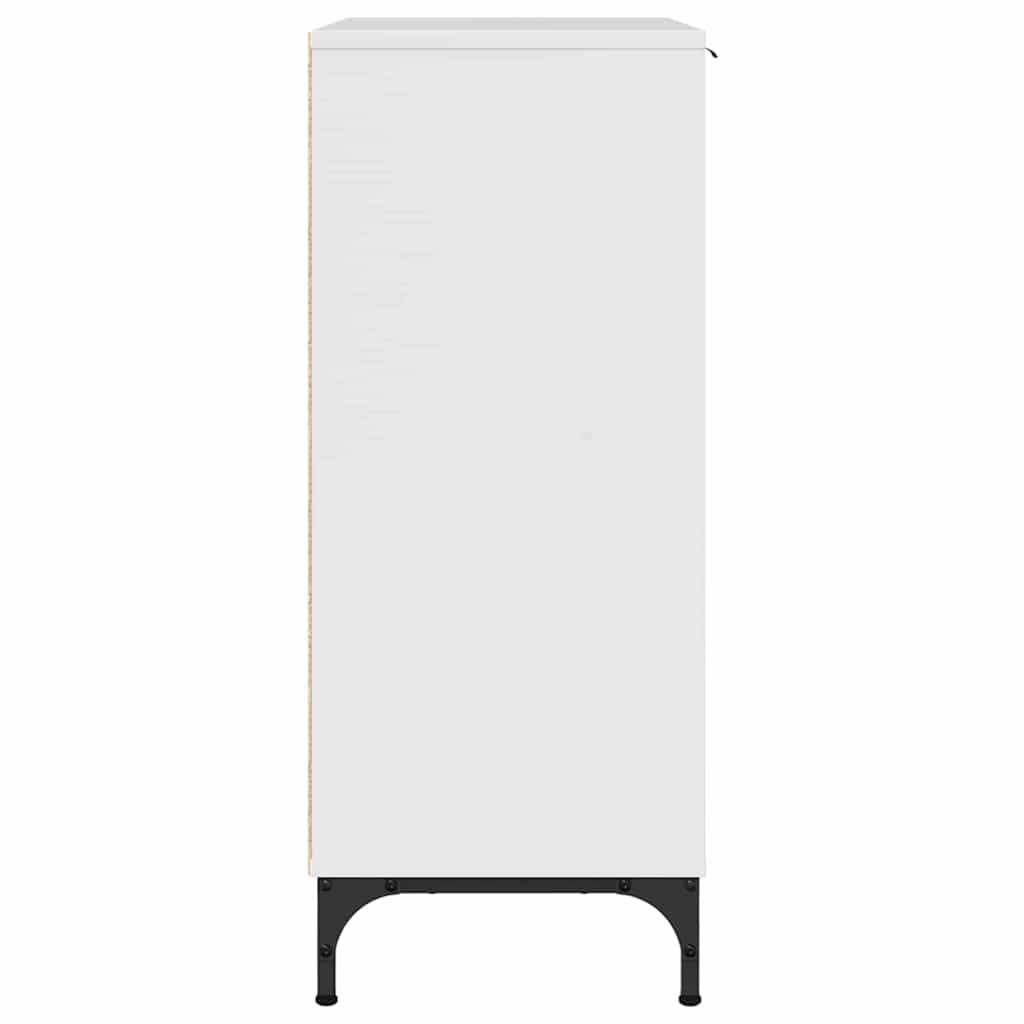 vidaXL Πλαϊνό γραφείο με συρτάρι Γυαλιστερό λευκό 89.5 x 33 x 82 εκ.