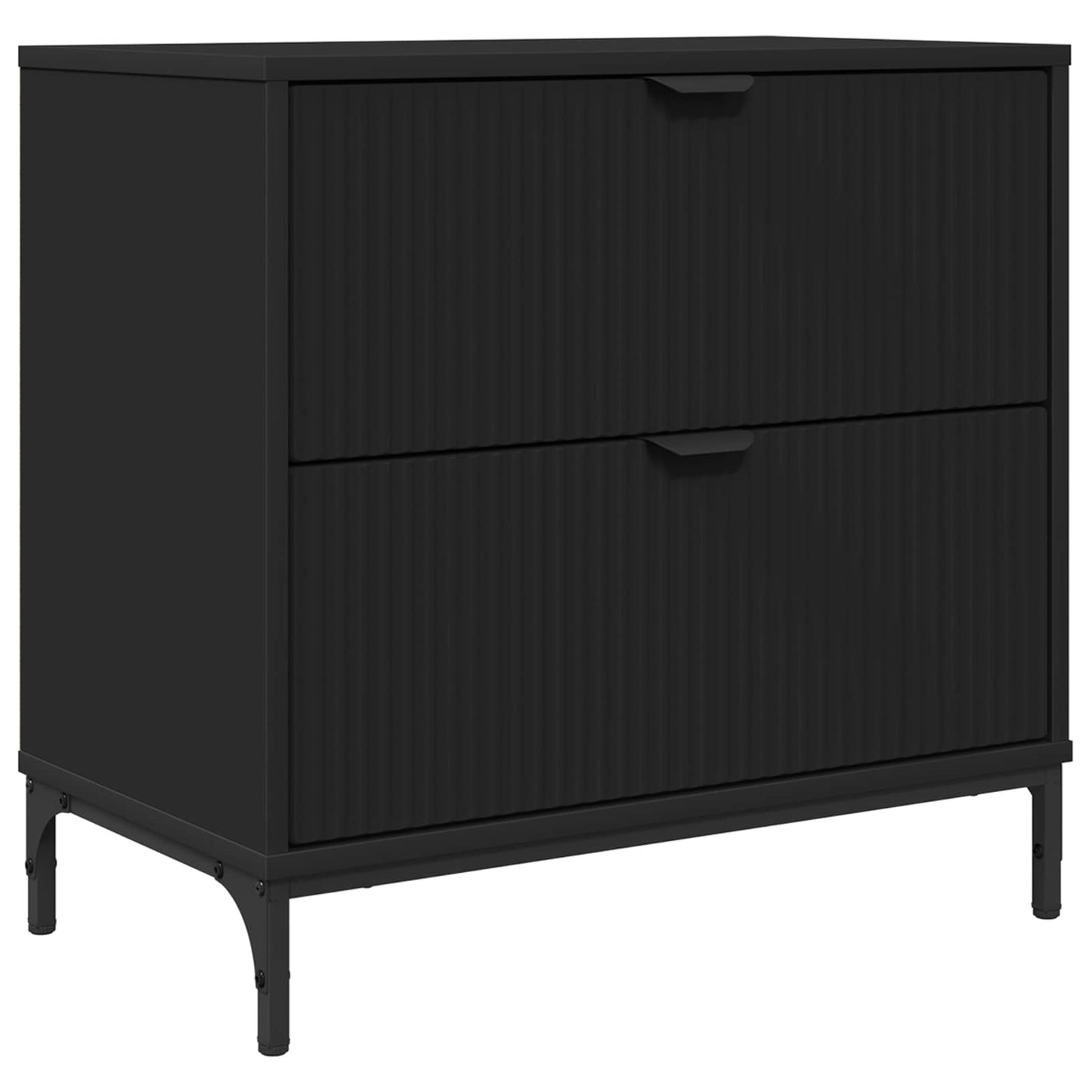 vidaXL Κομοδίνο Μαύρο 63.5 x 36 x 61 εκ Επεξεργασμένο ξύλο