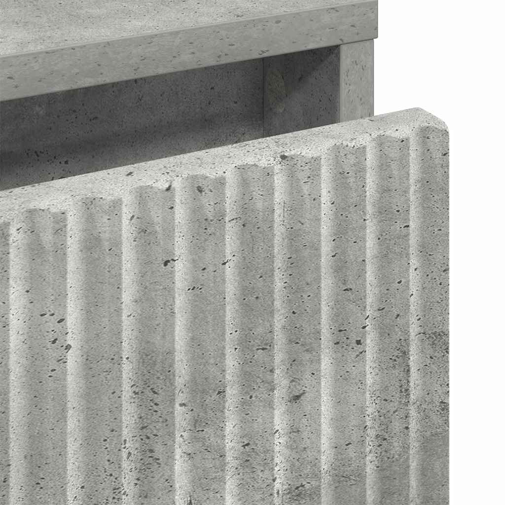 vidaXL Κομοδίνο Γκρι σκυροδέματος 63.5 x 36 x 61 εκ Επεξεργασμένο ξύλο