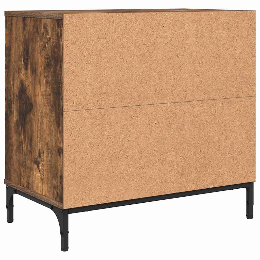 vidaXL Κομοδίνο Καπνιστή δρυς 63.5 x 36 x 61 εκ Επεξεργασμένο ξύλο