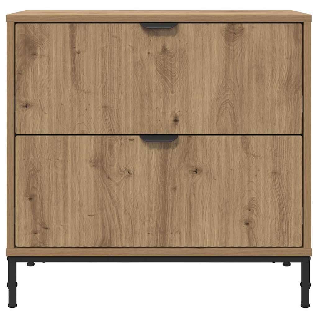 vidaXL Κομοδίνο artisan δρυς 63.5 x 36 x 61 εκ Επεξεργασμένο ξύλο