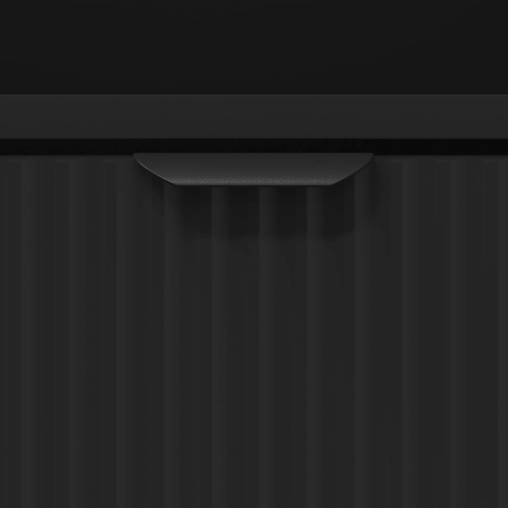 vidaXL Κομοδίνο με συρτάρι Μαύρο 49 x 36 x 61 εκ Επεξεργασμένο ξύλο