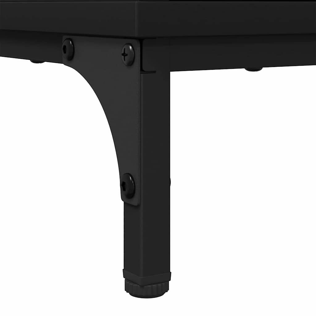 vidaXL Κομοδίνο με συρτάρι Μαύρο 49 x 36 x 61 εκ Επεξεργασμένο ξύλο