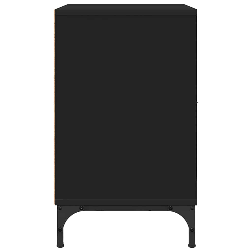 vidaXL Κομοδίνο με συρτάρι Μαύρο 49 x 36 x 61 εκ Επεξεργασμένο ξύλο