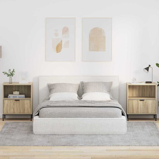 vidaXL Κομοδίνα 2 pcs Sonoma Δρυς 49 x 36 x 61 εκ Επεξεργασμένο ξύλο