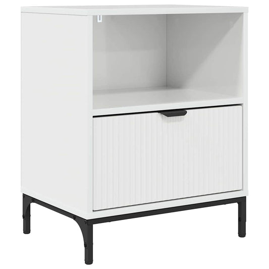 vidaXL Κομοδίνο Γυαλιστερό λευκό 49 x 36 x 61 εκ Επεξεργασμένο ξύλο