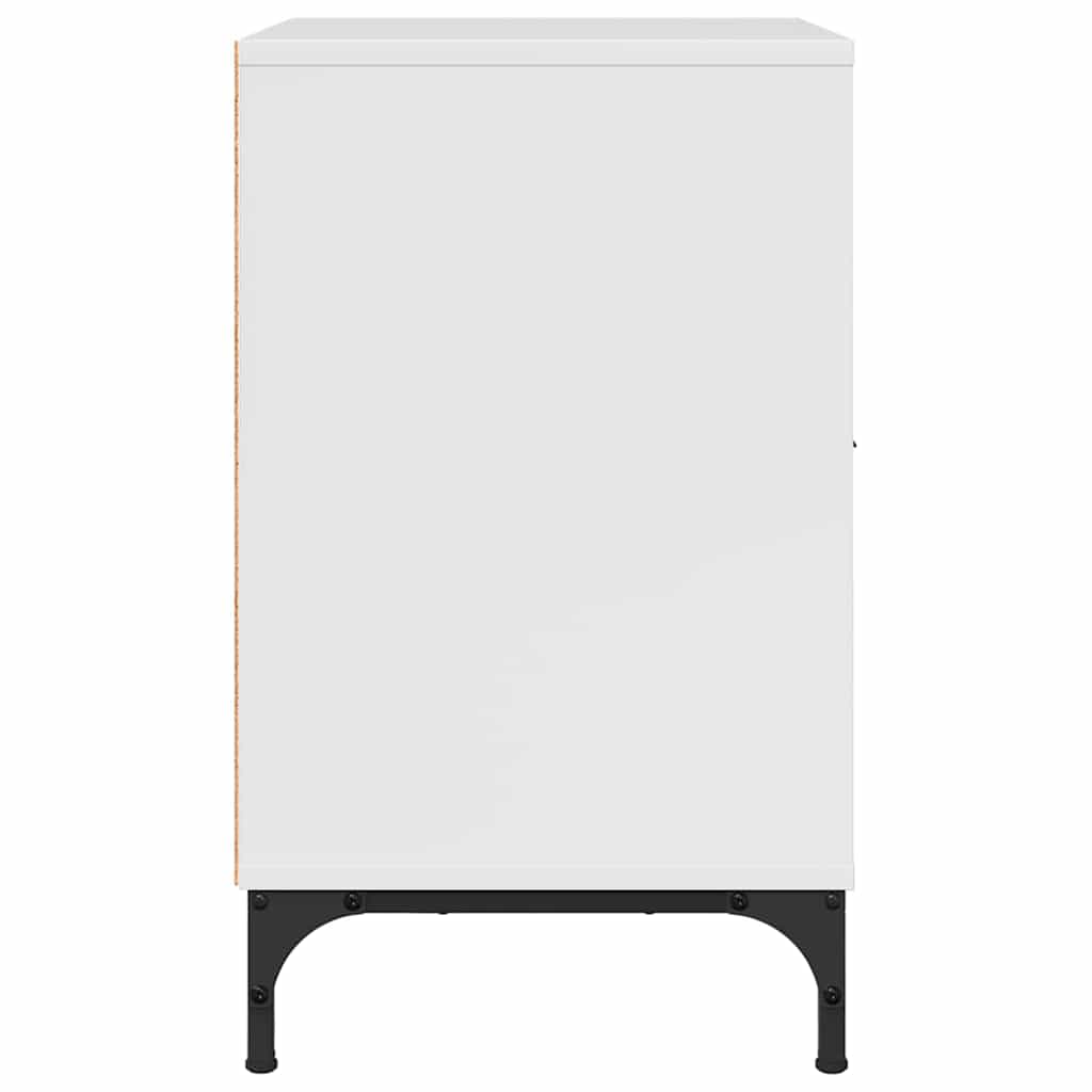 vidaXL Κομοδίνο Γυαλιστερό λευκό 49 x 36 x 61 εκ Επεξεργασμένο ξύλο