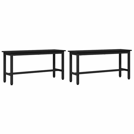 vidaXL Καθιστικό Σαλονιού 2 pcs Μαύρη Οξυά 100 x 32,5 x 48,5 εκ.