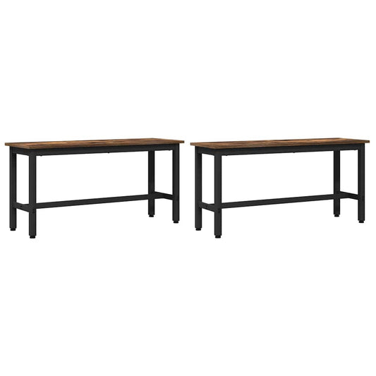 vidaXL Καθιστικό Σαλονιού 2 pcs Καπνιστό Δρύς 100 x 32,5 x 48,5 εκ.