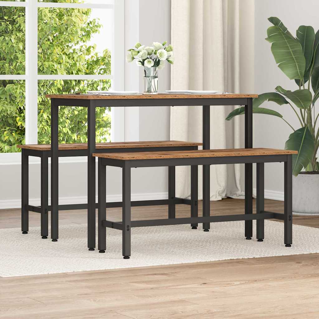 vidaXL Καθιστικό Σαλονιού 2 pcs Παλιό ξύλο 100 x 32,5 x 48,5 εκ.