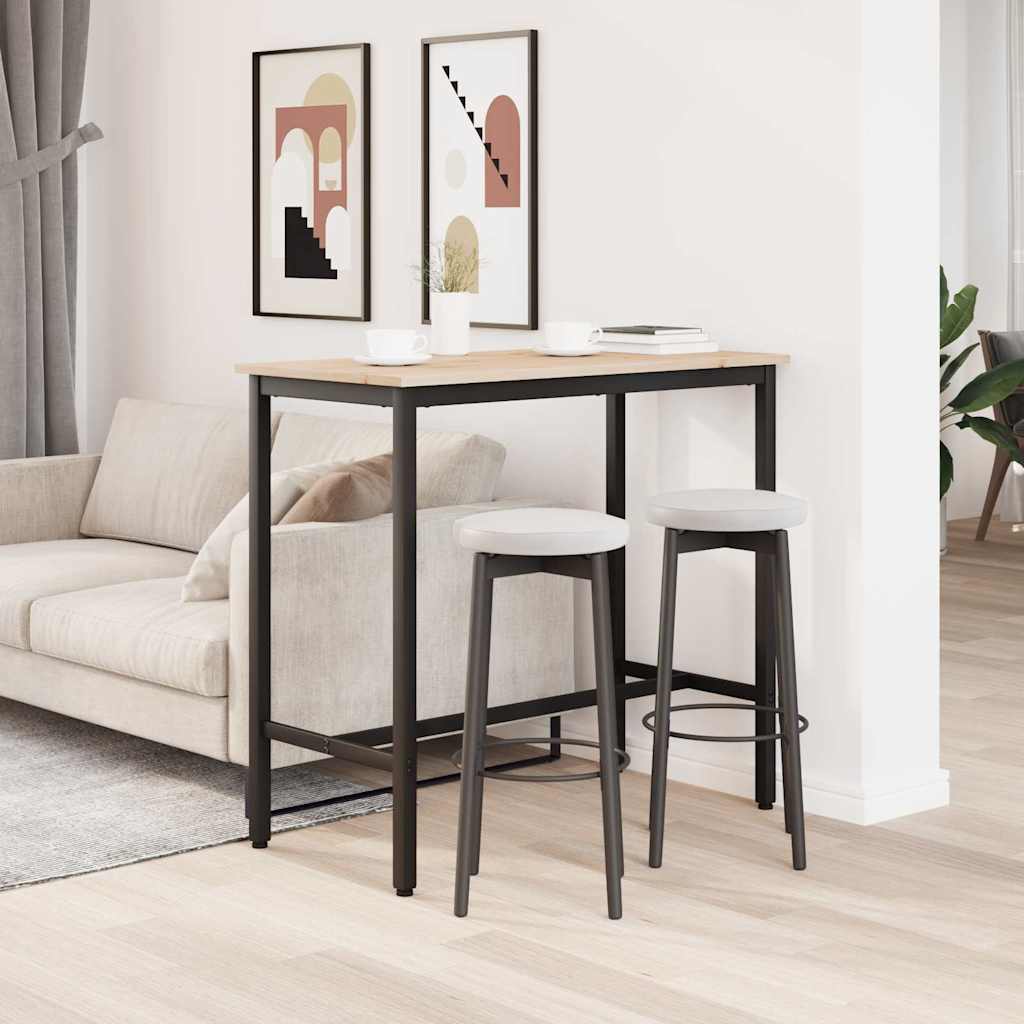 vidaXL τραπέζι Φυσικό 100 x 50 x 91 cm Μηχανισμένο ξύλο και ατσάλι