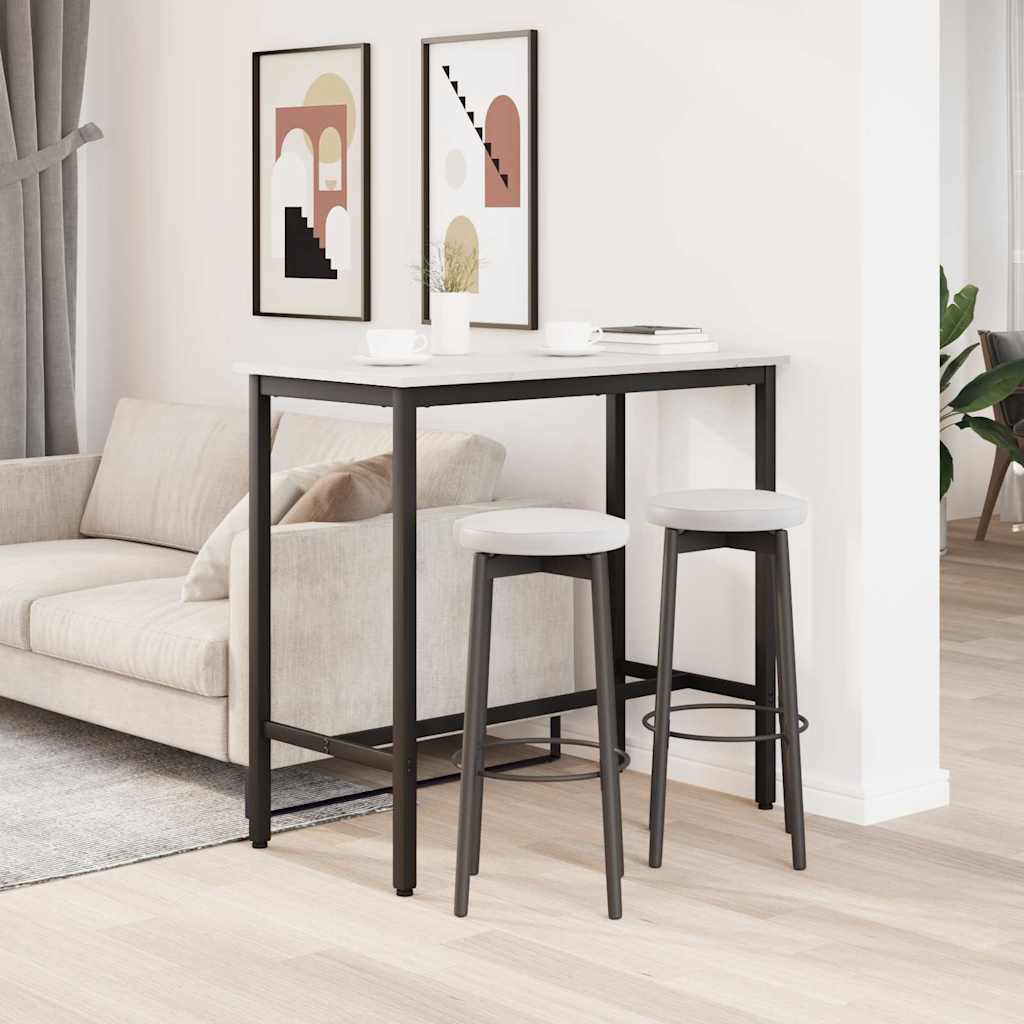 vidaXL τραπέζι Λευκό 100 x 50 x 91 cm Μηχανισμένο ξύλο και ατσάλι