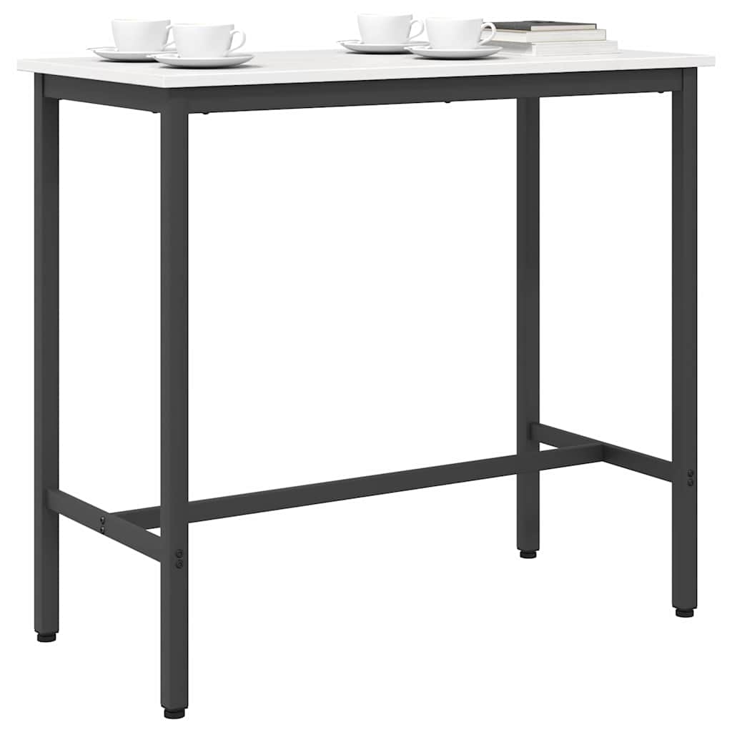 vidaXL τραπέζι Λευκό 100 x 50 x 91 cm Μηχανισμένο ξύλο και ατσάλι