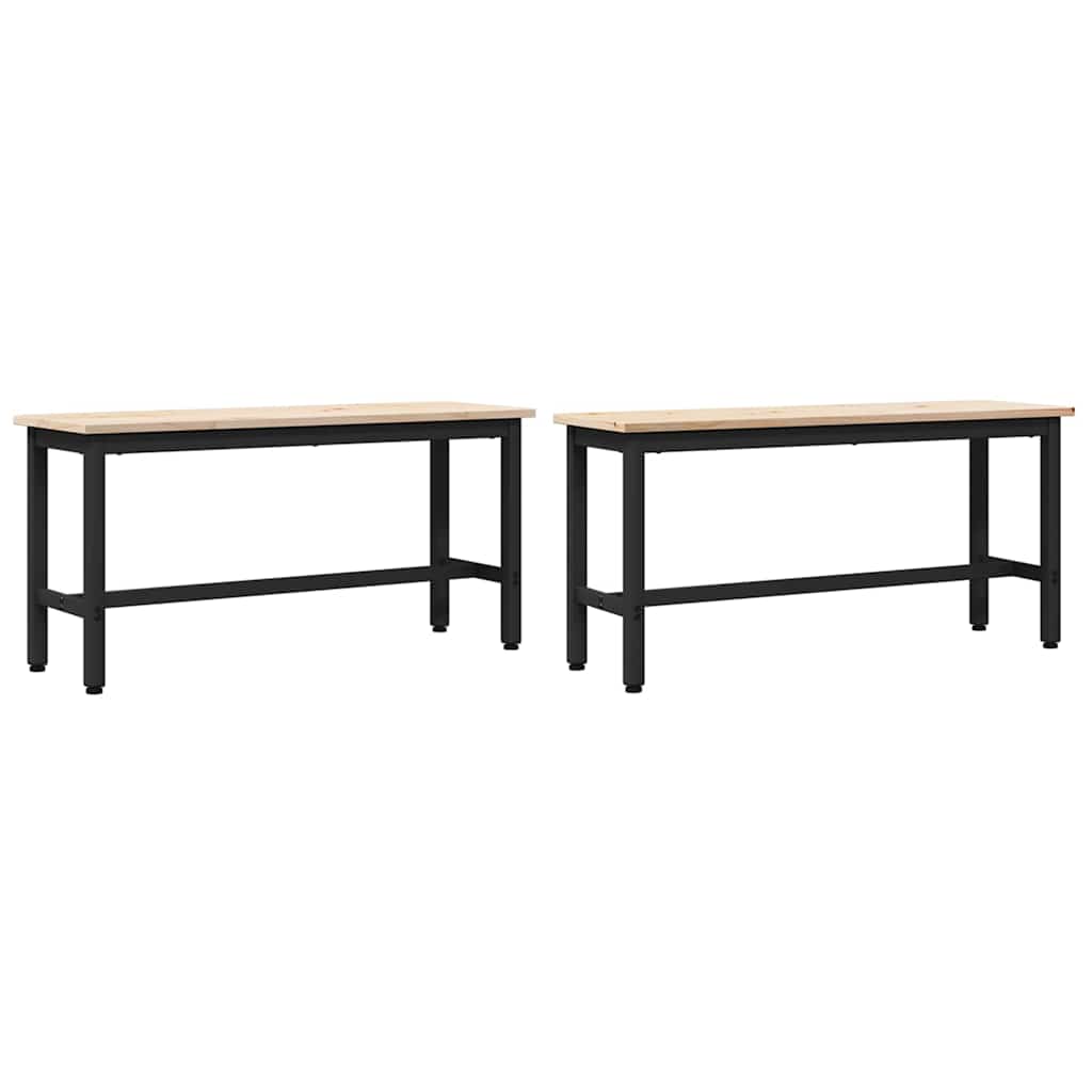 vidaXL Καθίσματα Τραπεζιού 2 pcs Φυσικό 100 x 32,5 x 49 εκ
