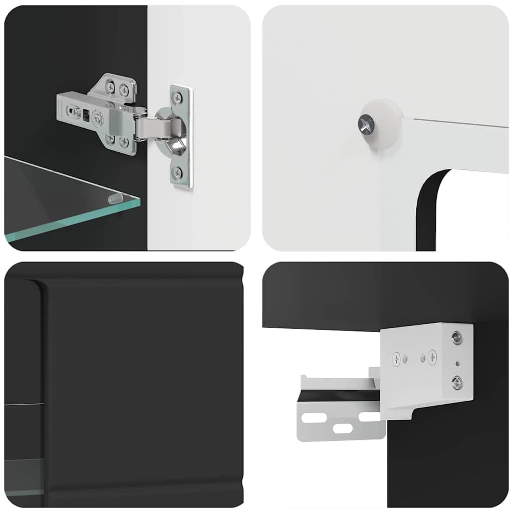 vidaXL Ντουλάπα τοίχου Μαύρο 55 x 29 x 100 εκ Επεξεργασμένο ξύλο