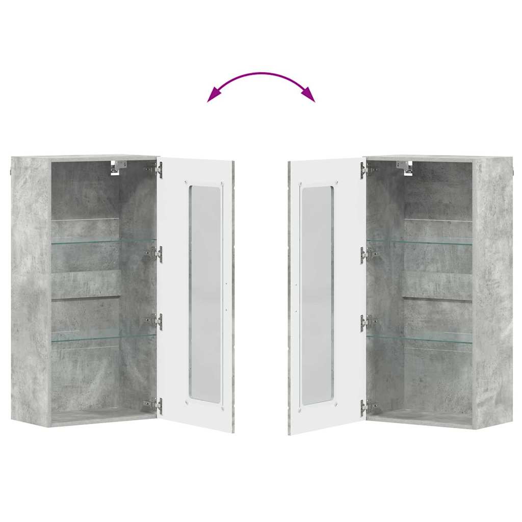 vidaXL Ντουλάπα τοίχου Γκρι σκυροδέματος 55 x 29 x 100 εκ
