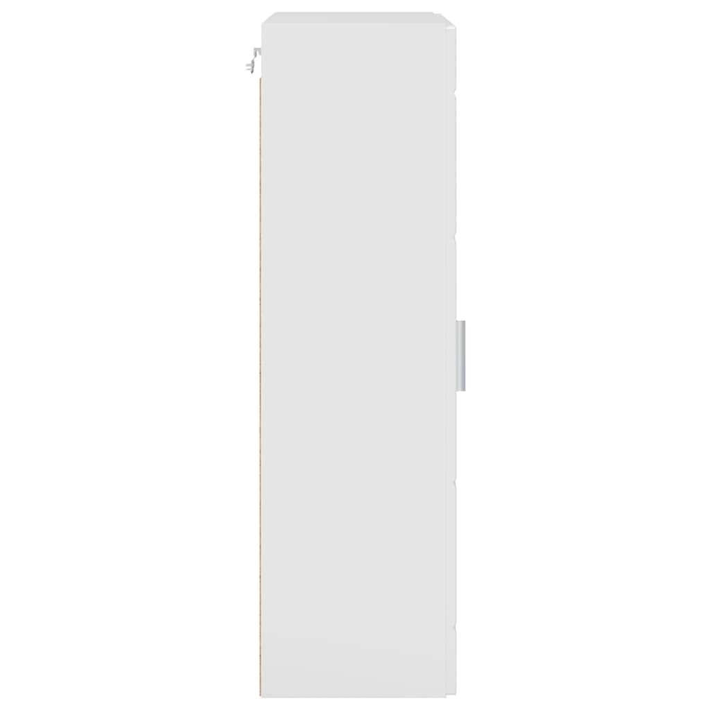 vidaXL Ντουλάπα τοίχου με αποθήκευση Γυαλιστερό λευκό 55 x 29 x 100 εκ