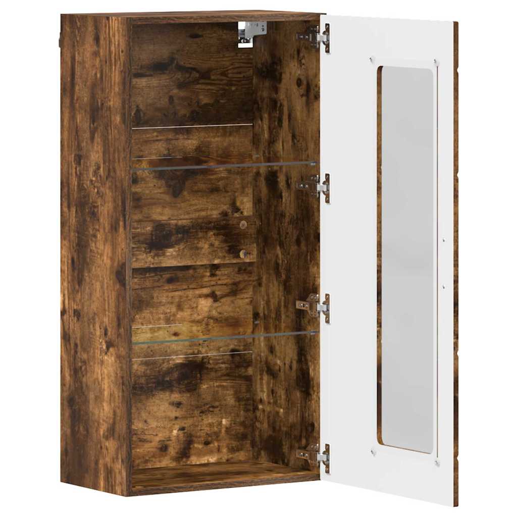 vidaXL Ντουλάπα τοίχου με αποθήκευση Καπνιστή δρυς 55 x 29 x 100 εκ