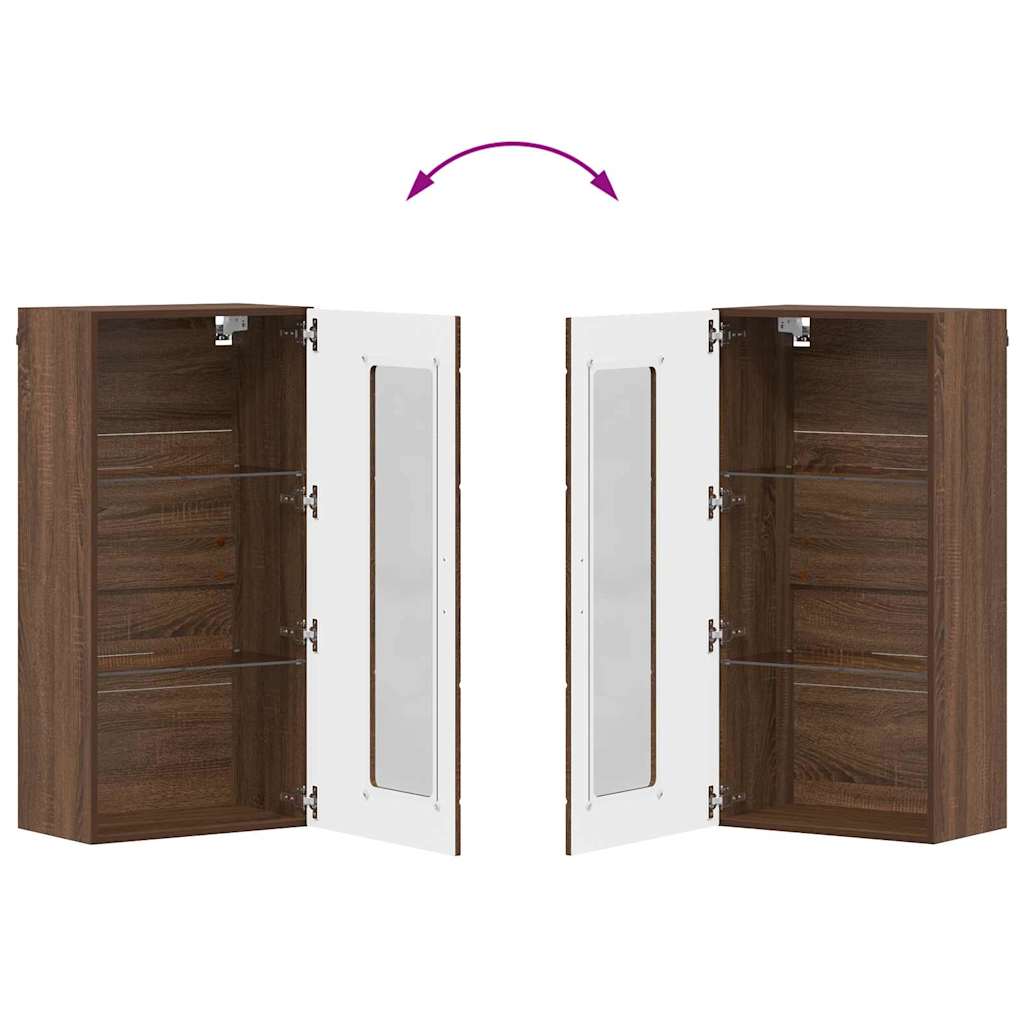 vidaXL Ντουλάπα τοίχου Καφέ δρυς 55 x 29 x 100 εκ Επεξεργασμένο ξύλο