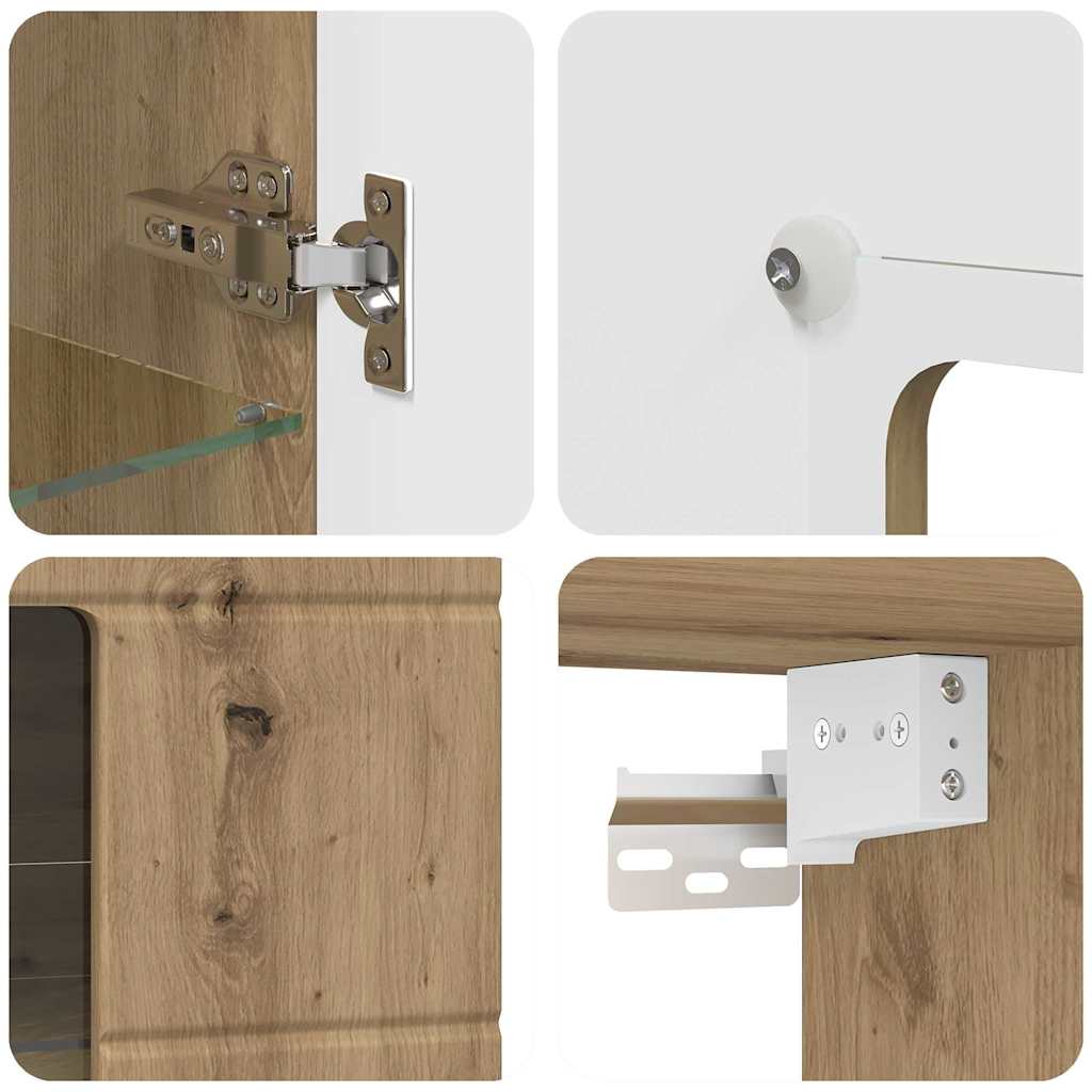 vidaXL Ντουλάπα τοίχου με αποθήκευση artisan δρυς 55 x 29 x 100 εκ