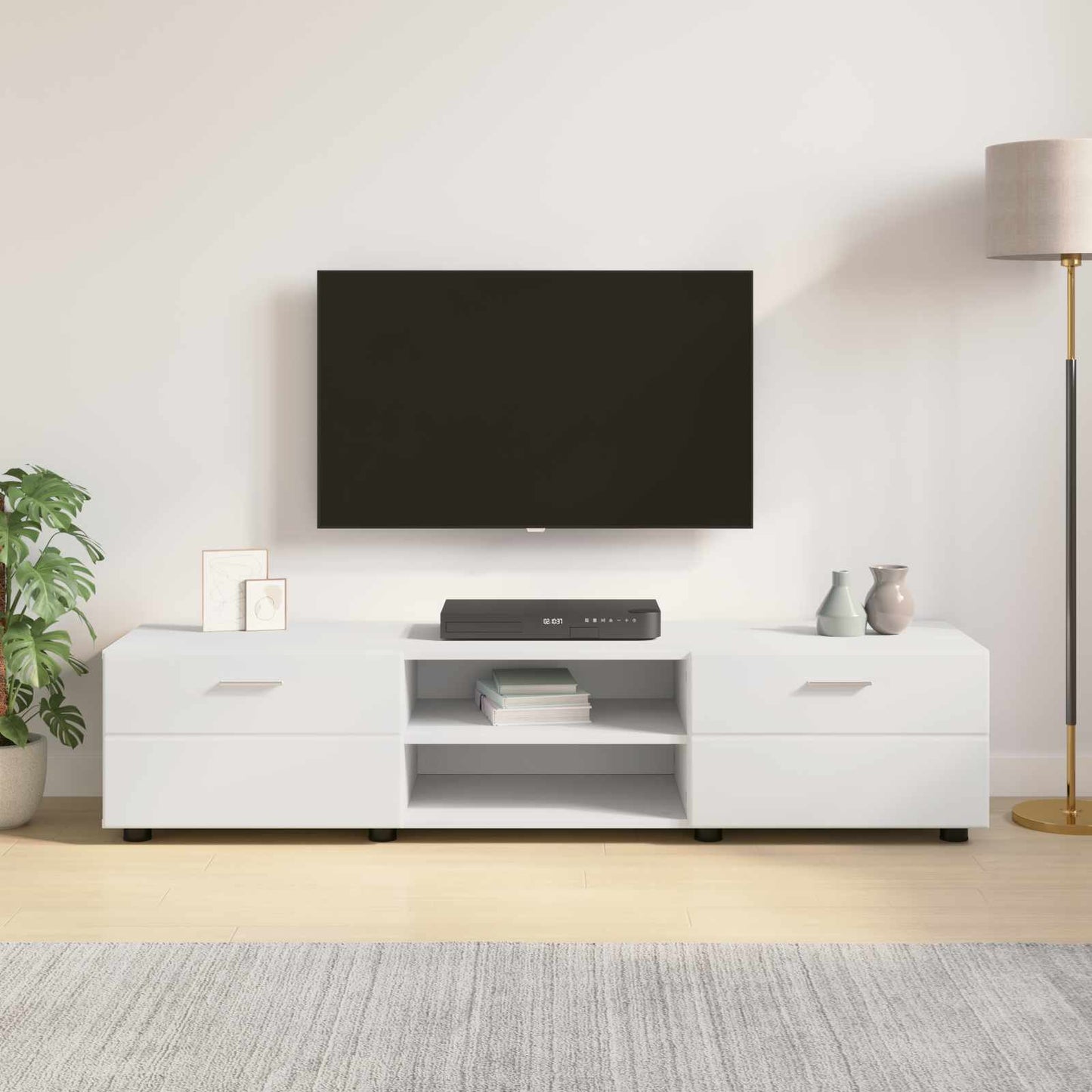 vidaXL Ξύλινο Ντουλάπι Λευκό 150 x 39 x 30 εκ Επεξεργασμένο ξύλο