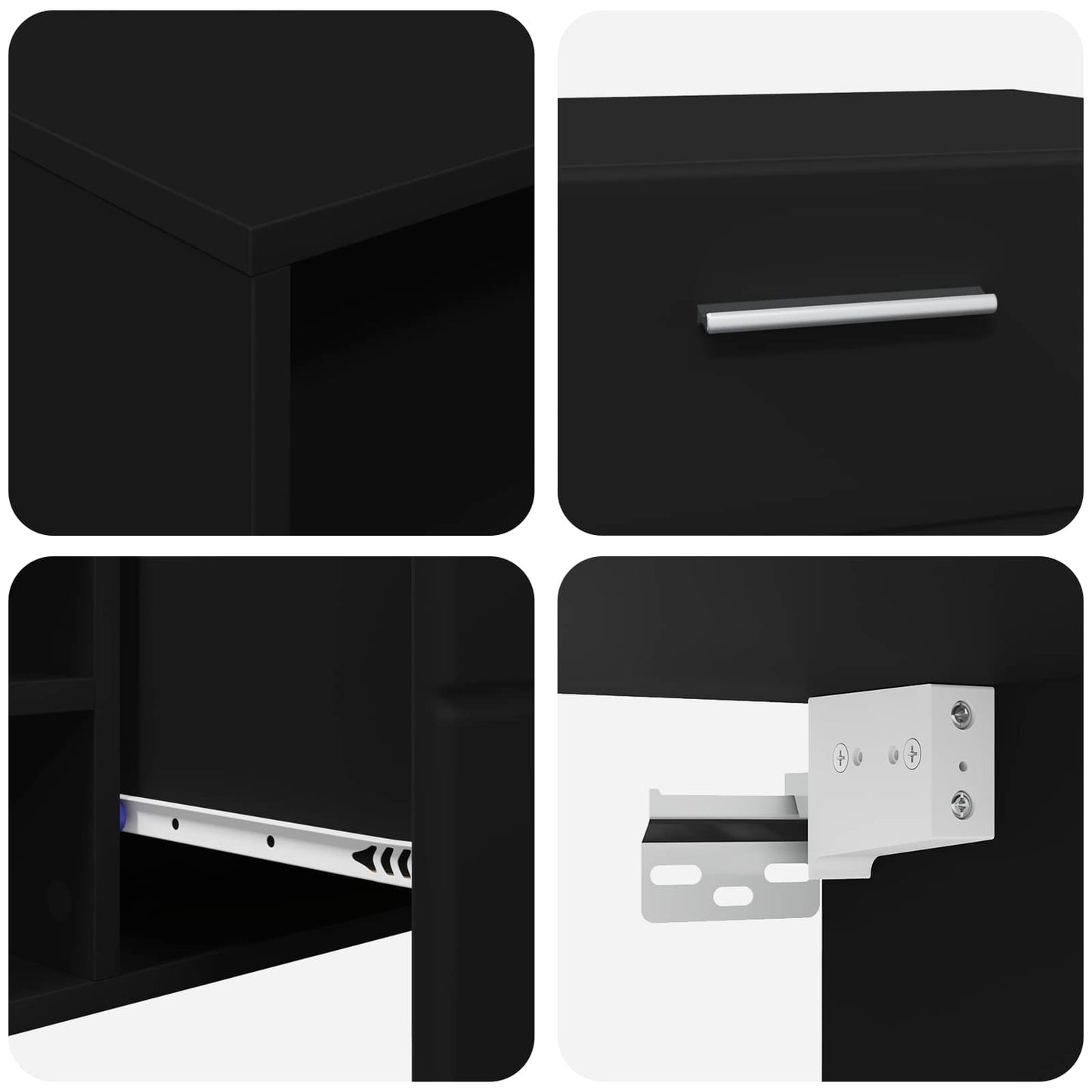 vidaXL Ξύλινο Ντουλάπι Μαύρο 150 x 39 x 30 εκ Επεξεργασμένο ξύλο