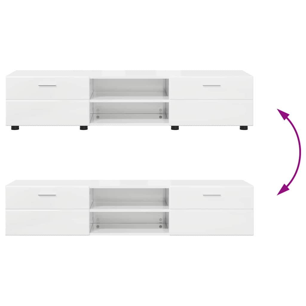 vidaXL Ξύλινο Ντουλάπι Υψηλής γυαλάδας λευκό 150 x 39 x 30 εκ