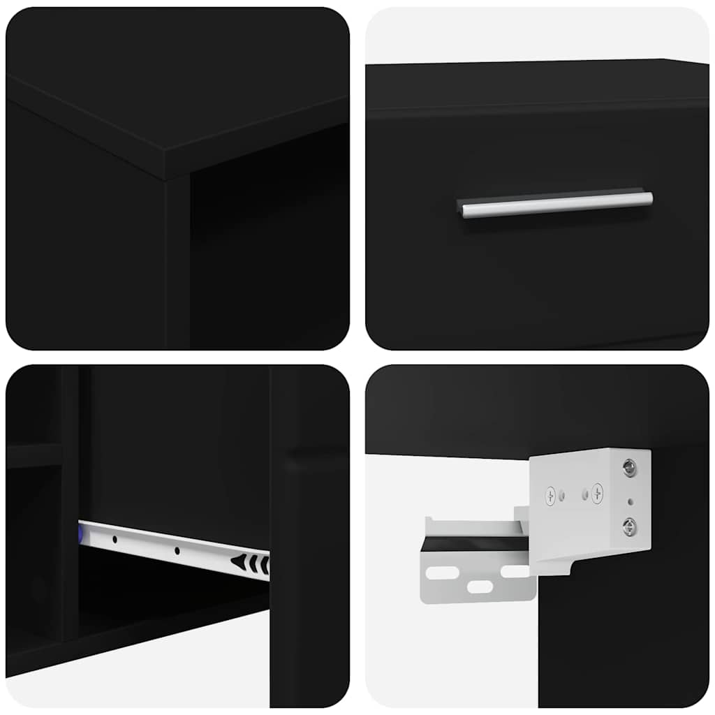 vidaXL Ξύλινο Ντουλάπι Μαύρο 100,5 x 39 x 30 εκ Επεξεργασμένο ξύλο