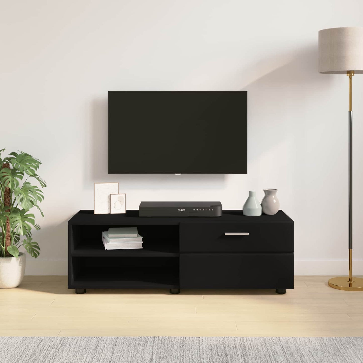 vidaXL Ξύλινο Ντουλάπι Μαύρο 100,5 x 39 x 30 εκ Επεξεργασμένο ξύλο
