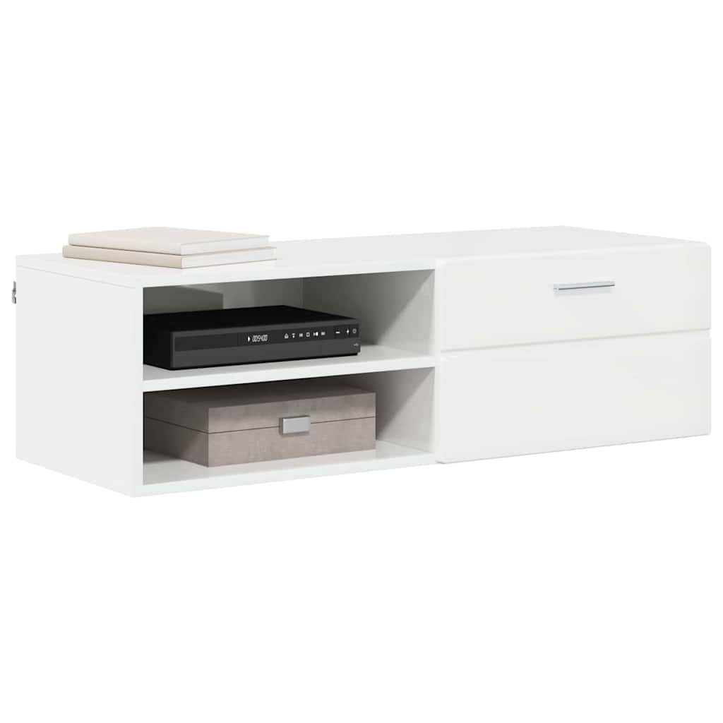 vidaXL Ξύλινο Ντουλάπι Υψηλής γυαλάδας λευκό 100,5 x 39 x 30 εκ