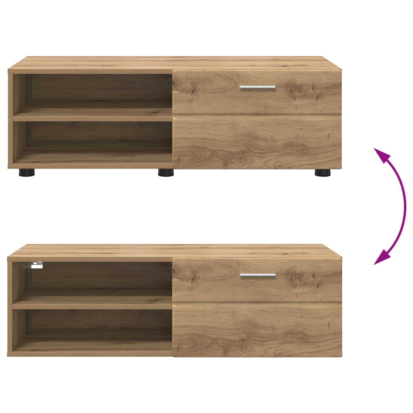 vidaXL Ξύλινο Ντουλάπι με συρτάρι Artisan Oak 100,5 x 39 x 30 εκ