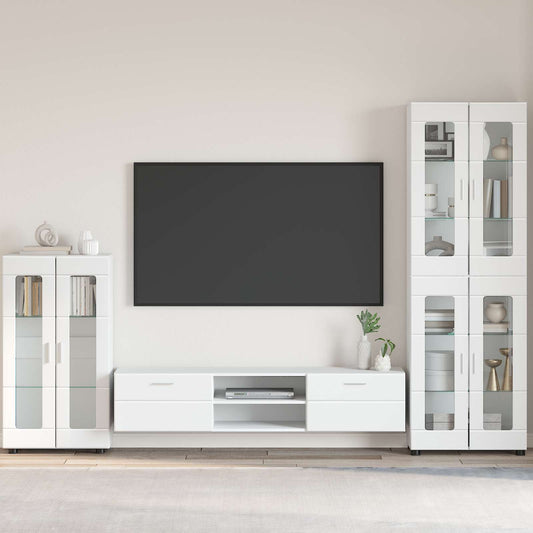 vidaXL Πλαϊνό γραφείο FLORIN Υψηλής γυαλάδας λευκό 55,5 x 29 x 100 εκ