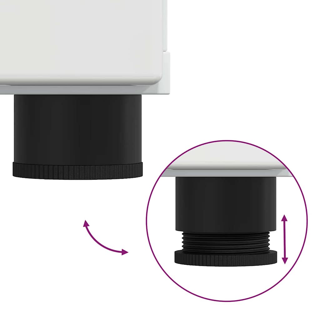 vidaXL Πλαϊνό γραφείο με ράφι Υψηλής γυαλάδας λευκό 55,5 x 29 x 100 εκ