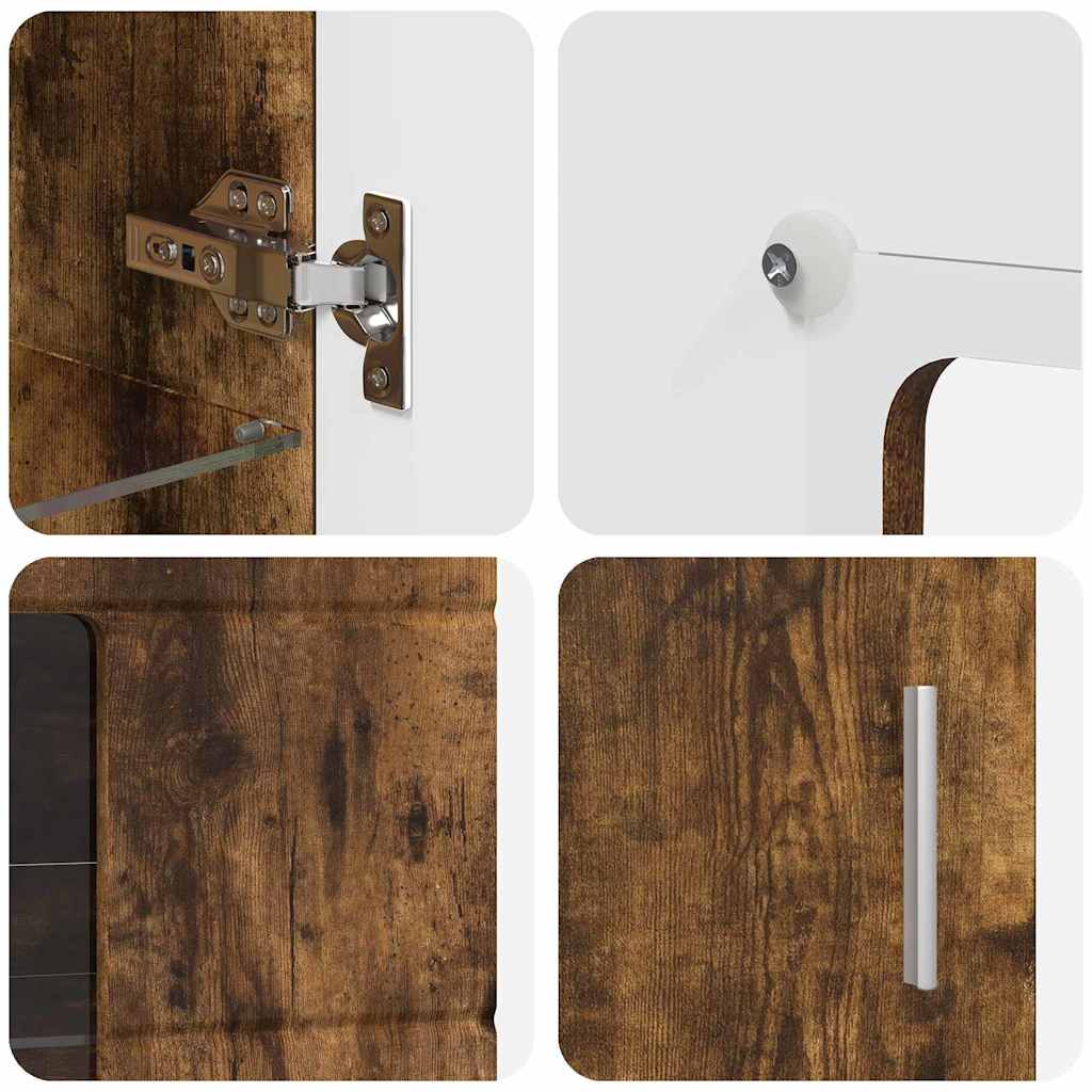 vidaXL Πλαϊνό γραφείο με ράφι Καπνιστό Δρύς 55,5 x 29 x 100 εκ