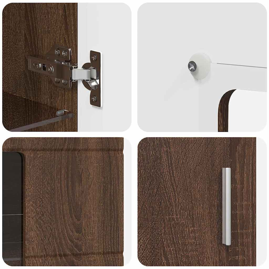 vidaXL Πλαϊνό γραφείο Καφέ δρυς 55,5 x 29 x 100 εκ Επεξεργασμένο ξύλο