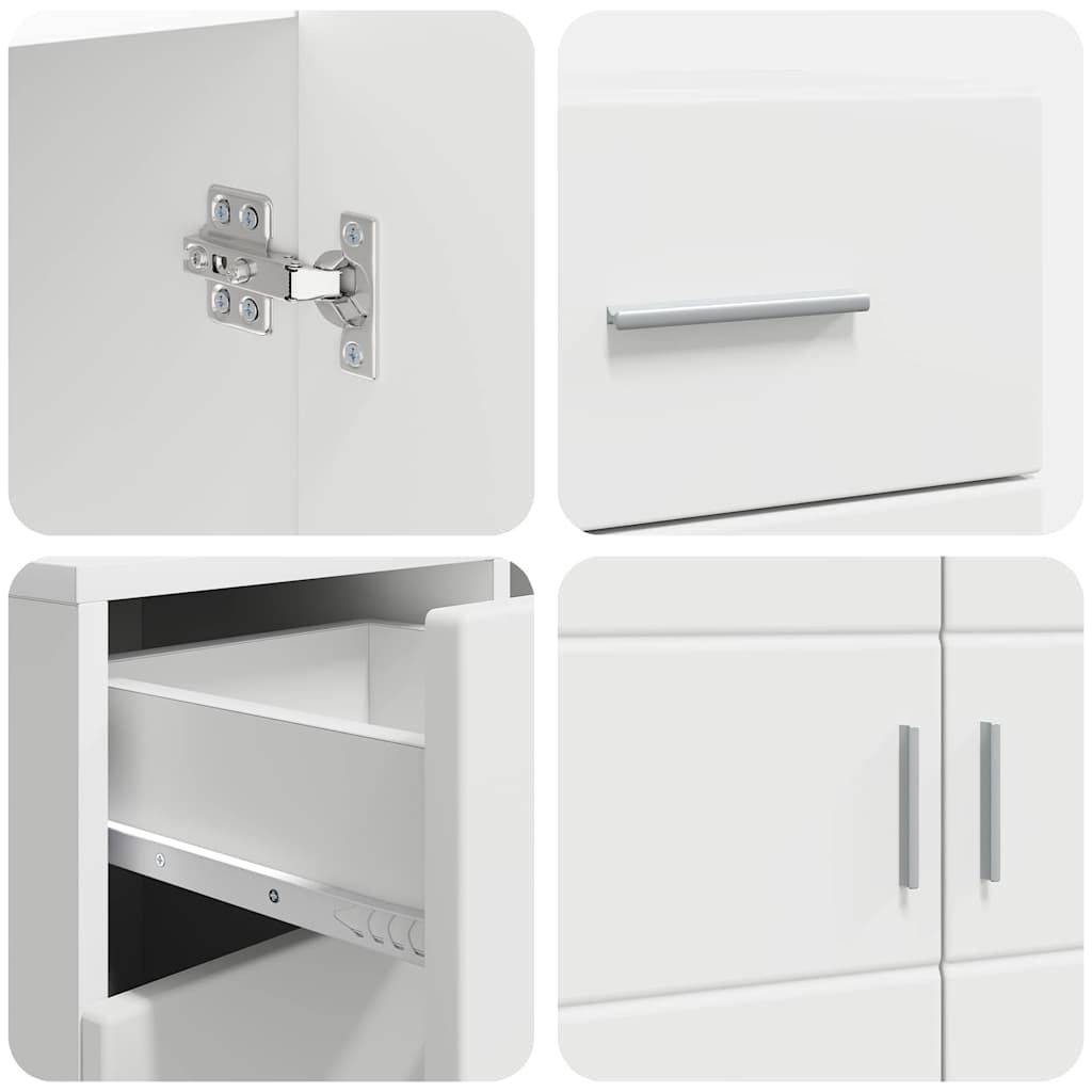 vidaXL Πλαϊνό γραφείο Λευκό 88,5 x 30,5 x 73 εκ Επεξεργασμένο ξύλο