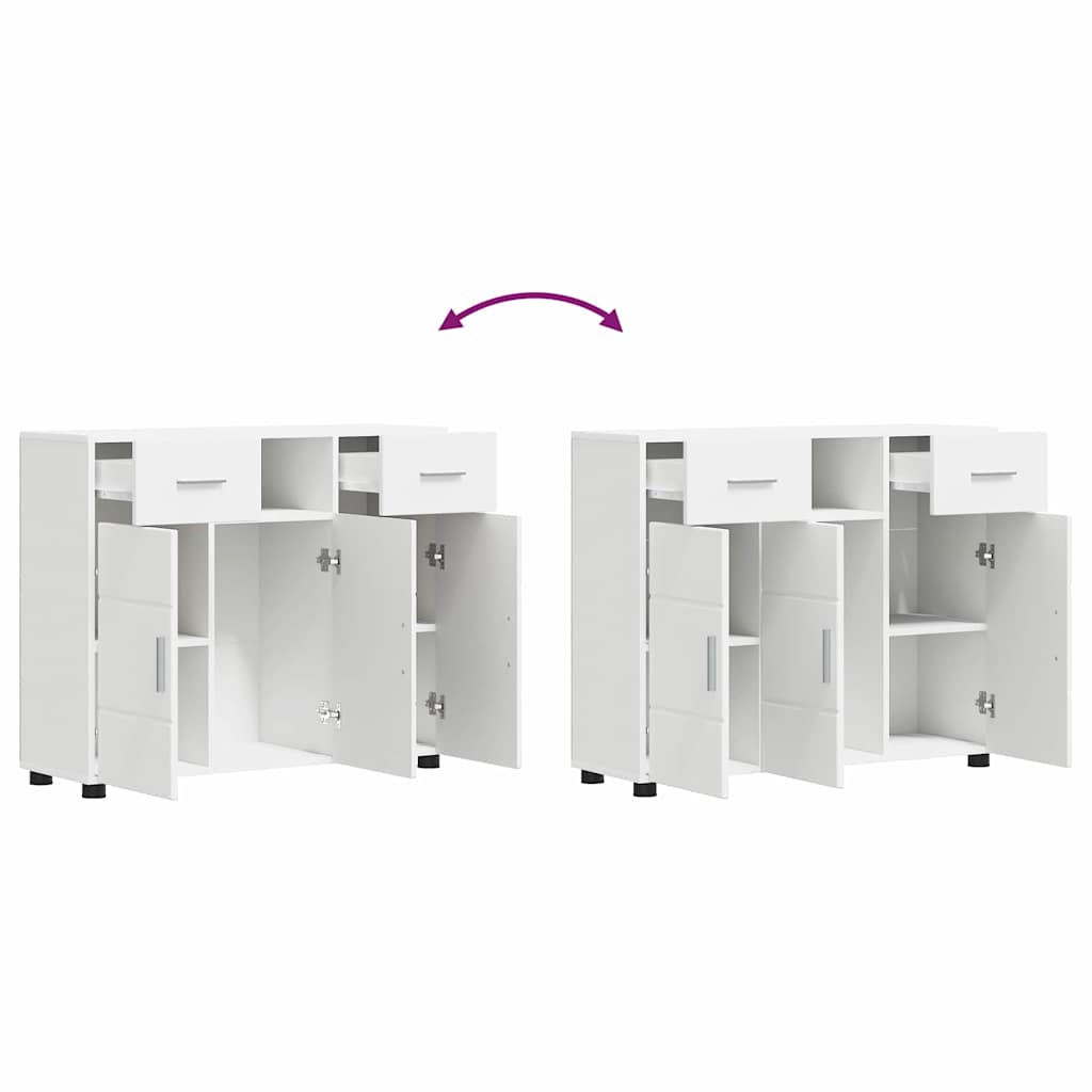 vidaXL Πλαϊνό γραφείο Λευκό 88,5 x 30,5 x 73 εκ Επεξεργασμένο ξύλο