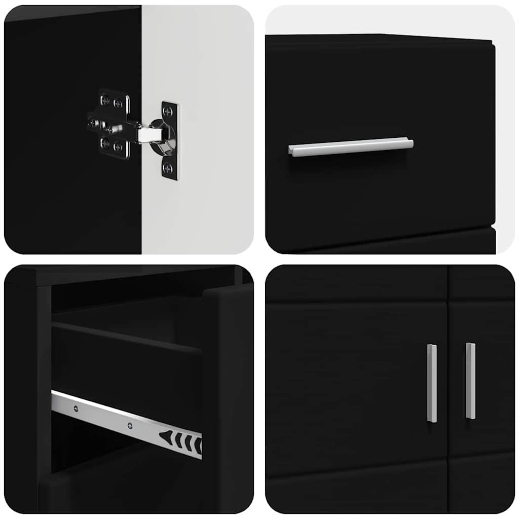 vidaXL Πλαϊνό γραφείο Μαύρο 88,5 x 30,5 x 73 εκ Επεξεργασμένο ξύλο